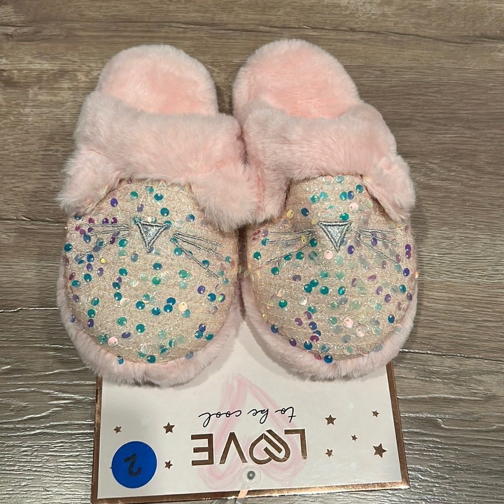 Sparkly cat soft slippers